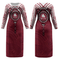 Personalised Cook Islands Mangaia Couples Matching Long Sleeve Bodycon Dress and Long Sleeve Button Shirt Map With Kuki Airani Manta Ray Tattoo LT14 - Polynesian Pride
