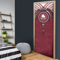 Personalised Cook Islands Mangaia Door Cover Map With Kuki Airani Manta Ray Tattoo LT14 - Polynesian Pride