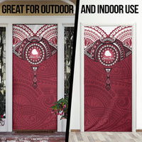 Personalised Cook Islands Mangaia Door Cover Map With Kuki Airani Manta Ray Tattoo LT14 - Polynesian Pride