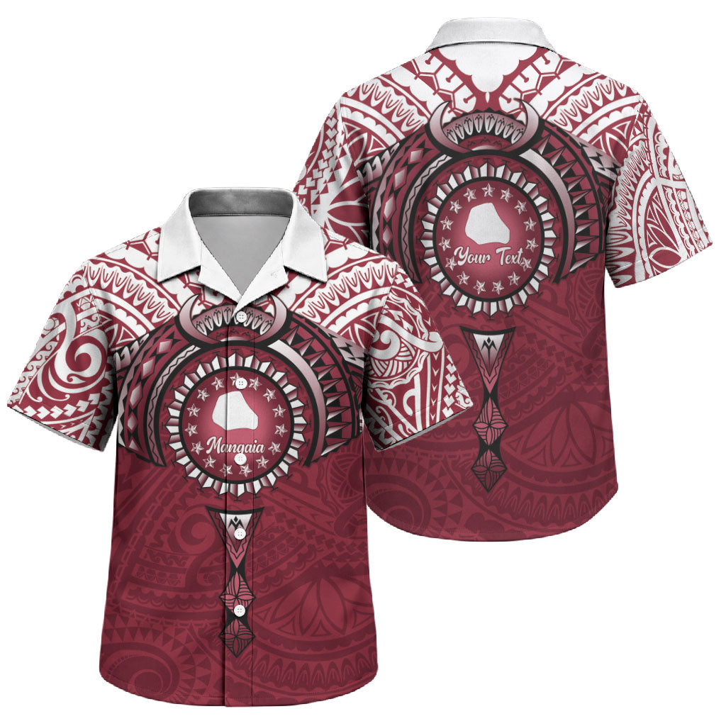 Personalised Cook Islands Mangaia Family Matching Long Sleeve Bodycon Dress and Hawaiian Shirt Map With Kuki Airani Manta Ray Tattoo LT14 Son's Shirt Maroon - Polynesian Pride