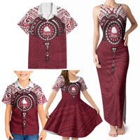 Personalised Cook Islands Mangaia Family Matching Tank Maxi Dress and Hawaiian Shirt Map With Kuki Airani Manta Ray Tattoo LT14 - Polynesian Pride