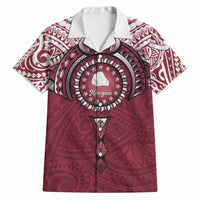 Personalised Cook Islands Mangaia Hawaiian Shirt Map With Kuki Airani Manta Ray Tattoo LT14 Maroon - Polynesian Pride