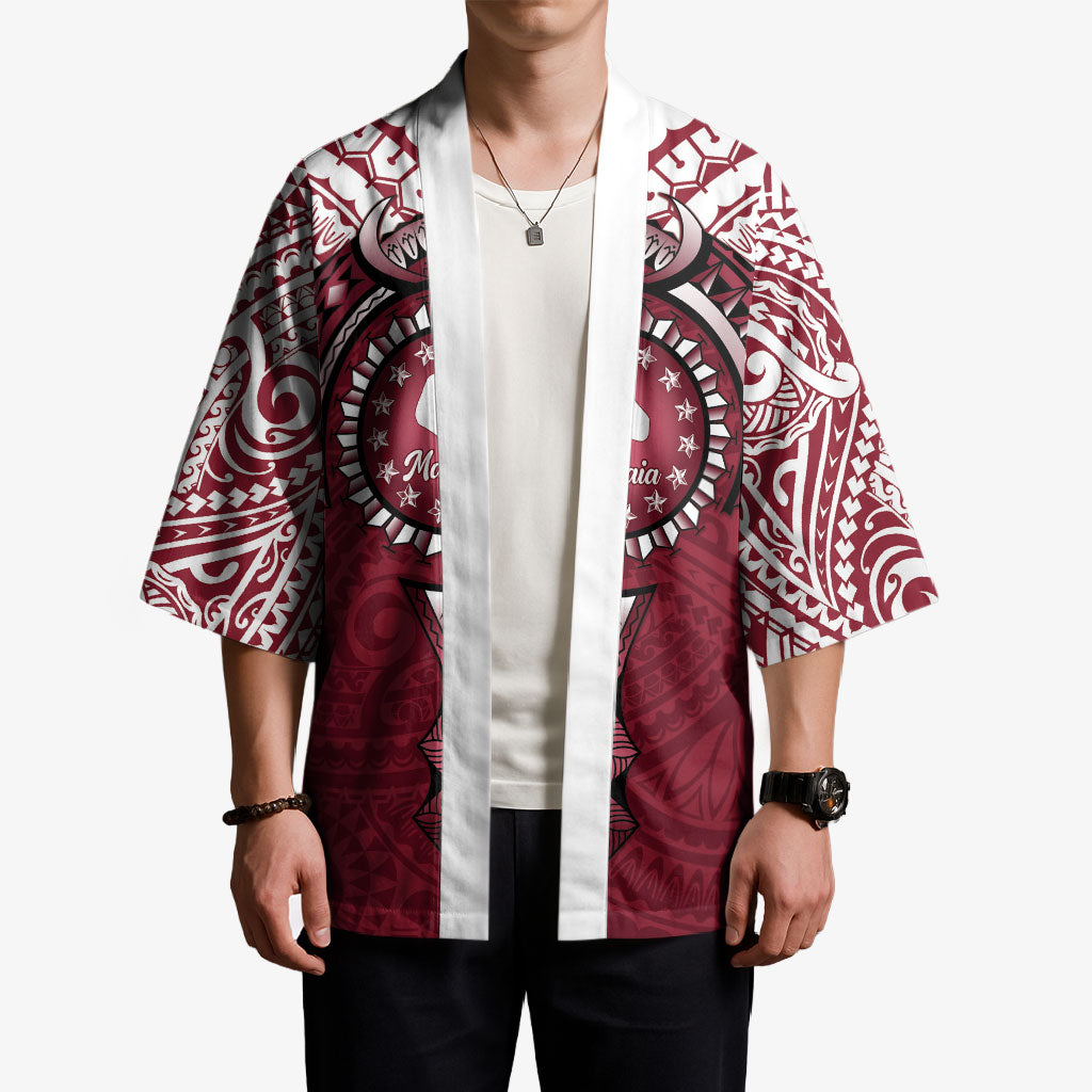 Personalised Cook Islands Mangaia Kimono Map With Kuki Airani Manta Ray Tattoo LT14 - Polynesian Pride
