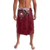 Personalised Cook Islands Mangaia Lavalava Map With Kuki Airani Manta Ray Tattoo LT14 Maroon - Polynesian Pride