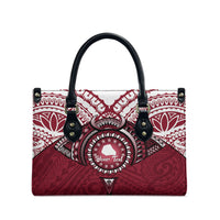 Personalised Cook Islands Mangaia Leather Bag Map With Kuki Airani Manta Ray Tattoo LT14 - Polynesian Pride