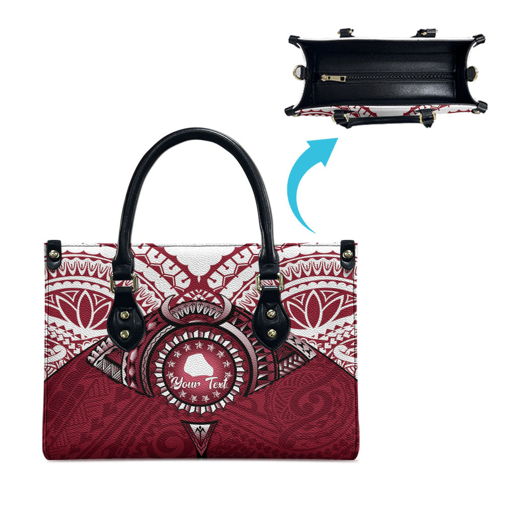 Personalised Cook Islands Mangaia Leather Bag Map With Kuki Airani Manta Ray Tattoo LT14 - Polynesian Pride