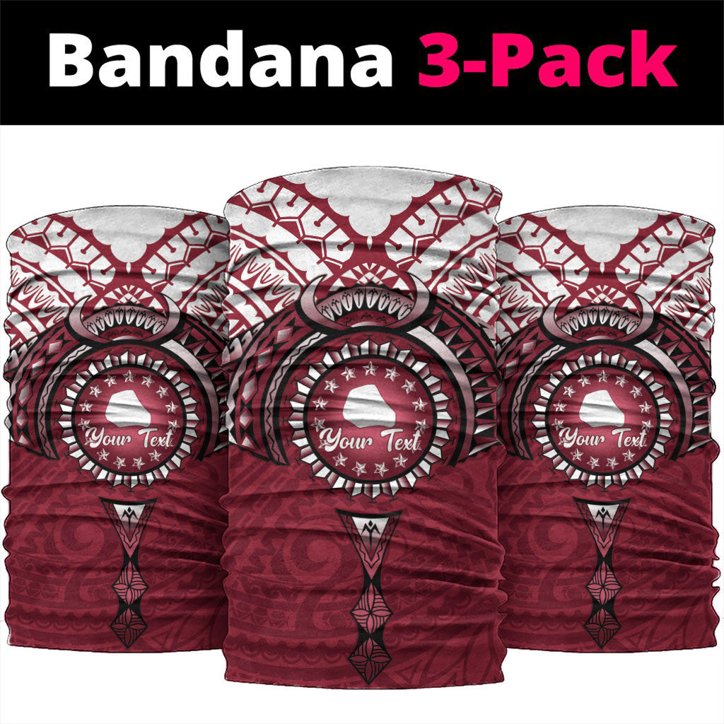 Personalised Cook Islands Mangaia Neck Gaiter Map With Kuki Airani Manta Ray Tattoo LT14 package One Size: 25*50cm Maroon - Polynesian Pride