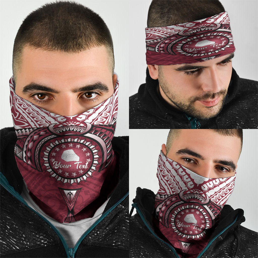Personalised Cook Islands Mangaia Neck Gaiter Map With Kuki Airani Manta Ray Tattoo LT14 - Polynesian Pride