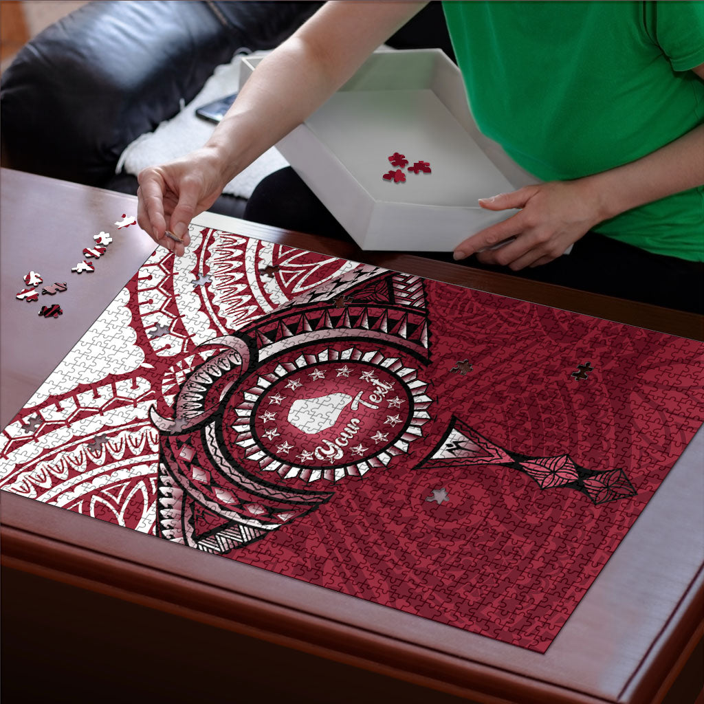 Personalised Cook Islands Mangaia Puzzle Map With Kuki Airani Manta Ray Tattoo LT14 - Polynesian Pride