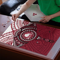 Personalised Cook Islands Mangaia Puzzle Map With Kuki Airani Manta Ray Tattoo LT14 - Polynesian Pride