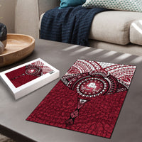 Personalised Cook Islands Mangaia Puzzle Map With Kuki Airani Manta Ray Tattoo LT14 - Polynesian Pride