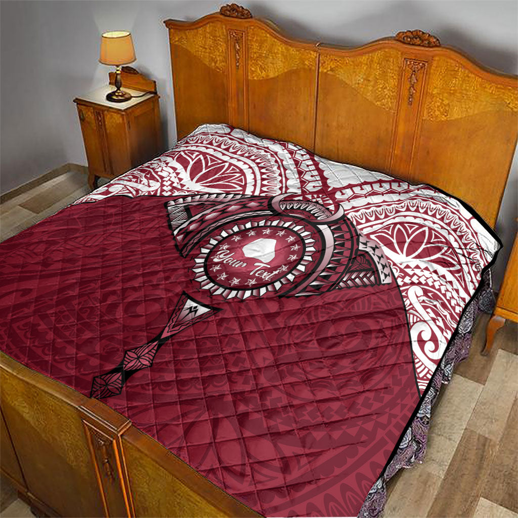 Personalised Cook Islands Mangaia Quilt Map With Kuki Airani Manta Ray Tattoo LT14 - Polynesian Pride