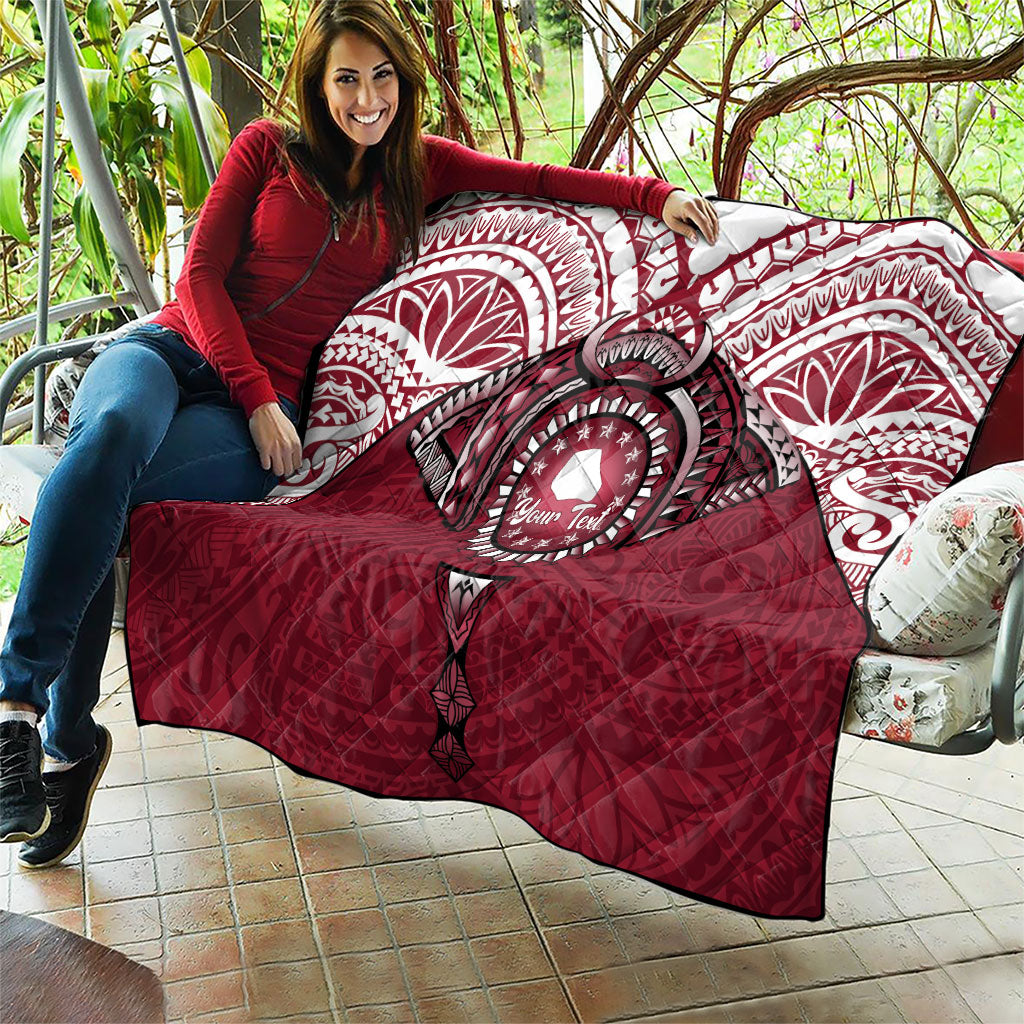 Personalised Cook Islands Mangaia Quilt Map With Kuki Airani Manta Ray Tattoo LT14 - Polynesian Pride