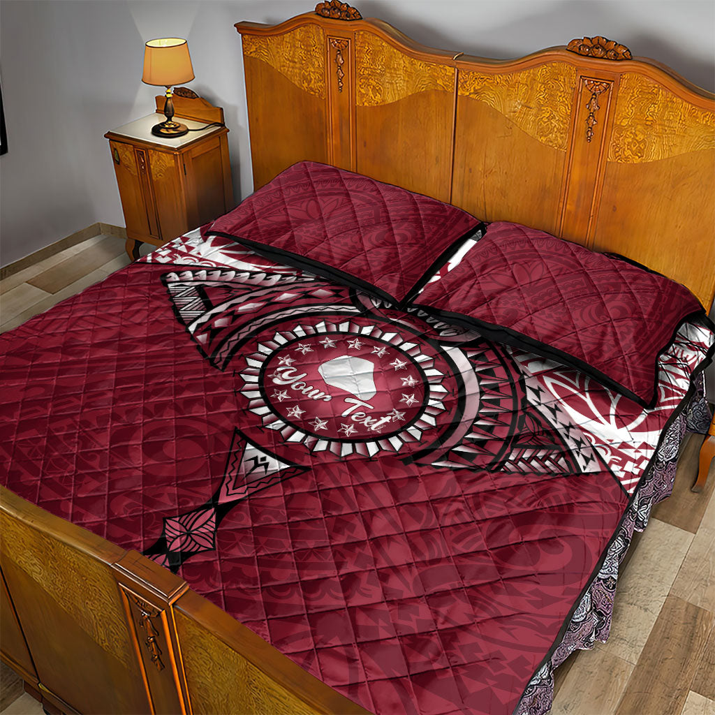 Personalised Cook Islands Mangaia Quilt Bed Set Map With Kuki Airani Manta Ray Tattoo LT14 - Polynesian Pride