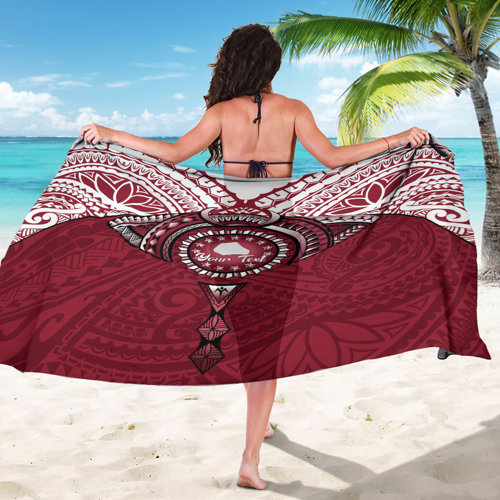 Personalised Cook Islands Mangaia Sarong Map With Kuki Airani Manta Ray Tattoo LT14 - Polynesian Pride