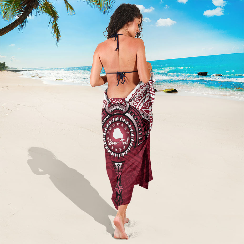 Personalised Cook Islands Mangaia Sarong Map With Kuki Airani Manta Ray Tattoo LT14 - Polynesian Pride