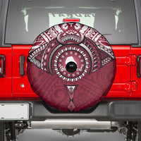 Personalised Cook Islands Mangaia Spare Tire Cover Map With Kuki Airani Manta Ray Tattoo LT14 - Polynesian Pride