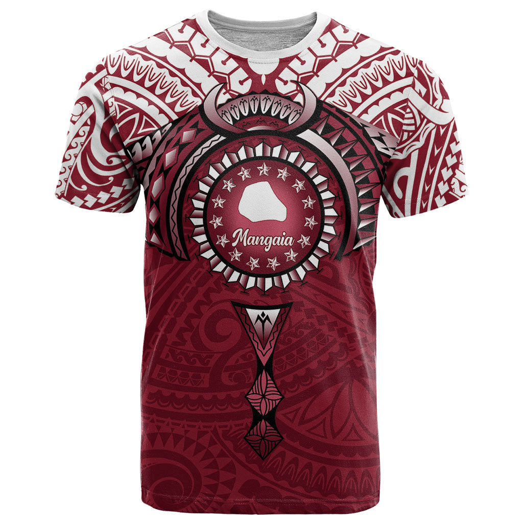 Personalised Cook Islands Mangaia T Shirt Map With Kuki Airani Manta Ray Tattoo
