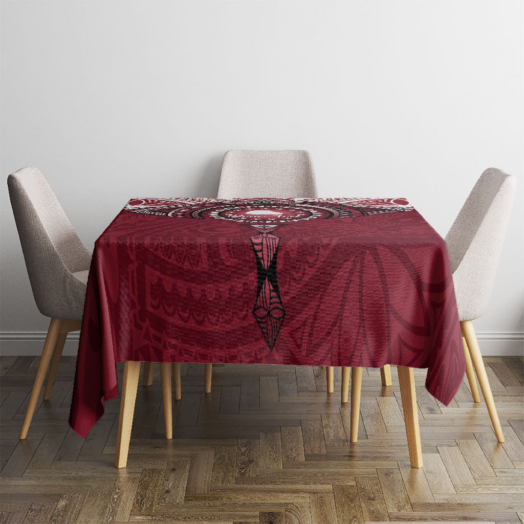 Personalised Cook Islands Mangaia Tablecloth Map With Kuki Airani Manta Ray Tattoo LT14 - Polynesian Pride