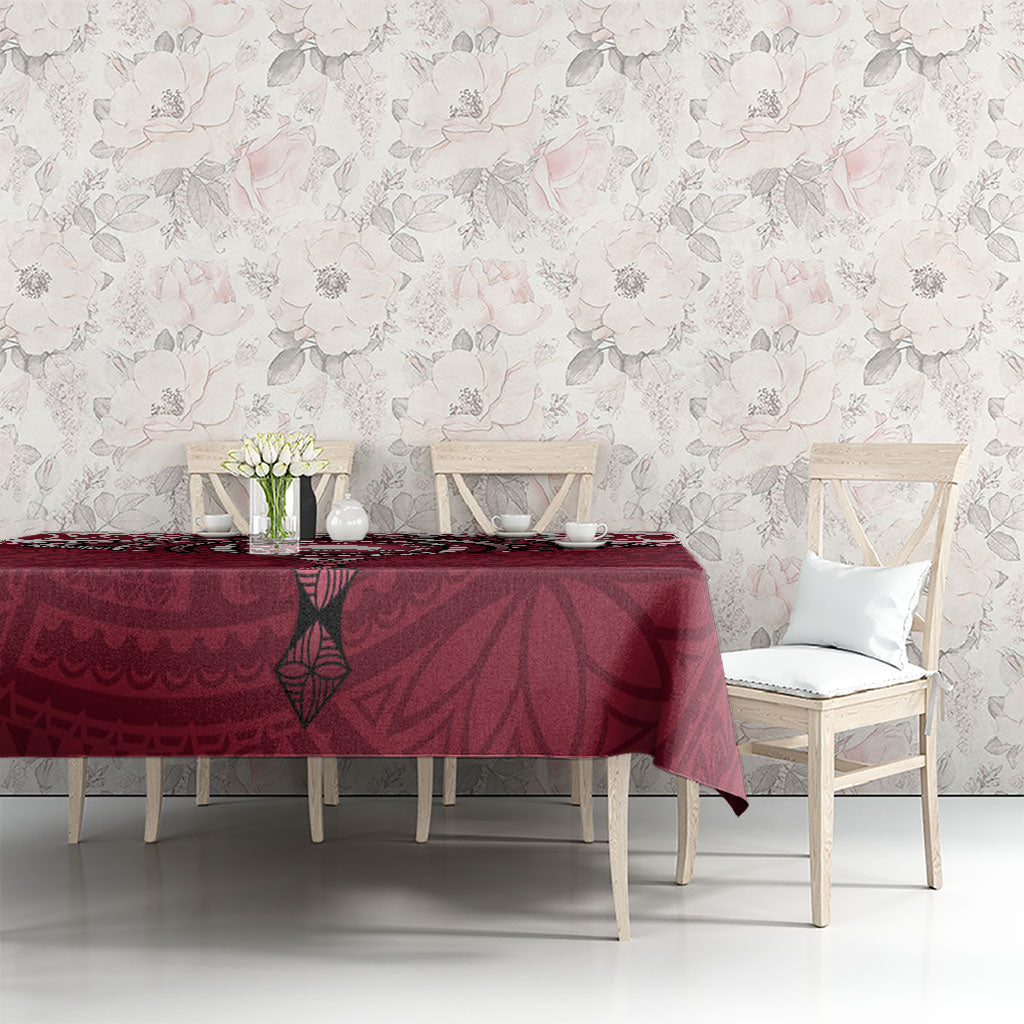 Personalised Cook Islands Mangaia Tablecloth Map With Kuki Airani Manta Ray Tattoo LT14 - Polynesian Pride