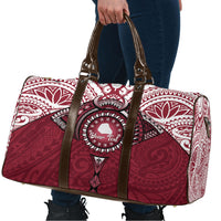 Personalised Cook Islands Mangaia Travel Bag Map With Kuki Airani Manta Ray Tattoo LT14 - Polynesian Pride