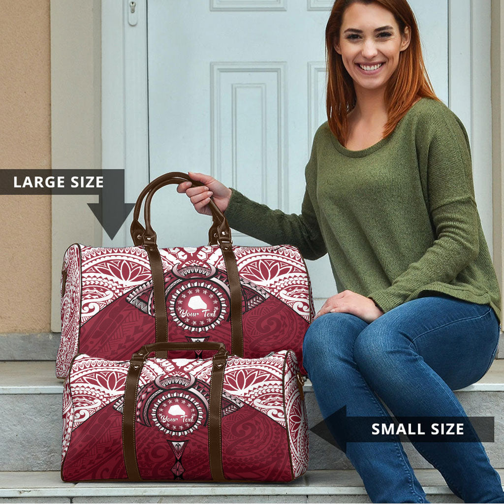 Personalised Cook Islands Mangaia Travel Bag Map With Kuki Airani Manta Ray Tattoo LT14 - Polynesian Pride