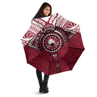 Personalised Cook Islands Mangaia Umbrella Map With Kuki Airani Manta Ray Tattoo LT14 - Polynesian Pride