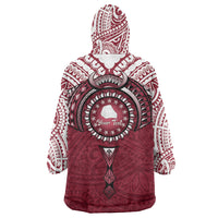 Personalised Cook Islands Mangaia Wearable Blanket Hoodie Map With Kuki Airani Manta Ray Tattoo LT14 - Polynesian Pride