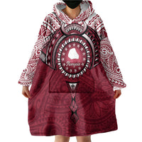 Personalised Cook Islands Mangaia Wearable Blanket Hoodie Map With Kuki Airani Manta Ray Tattoo LT14 - Polynesian Pride