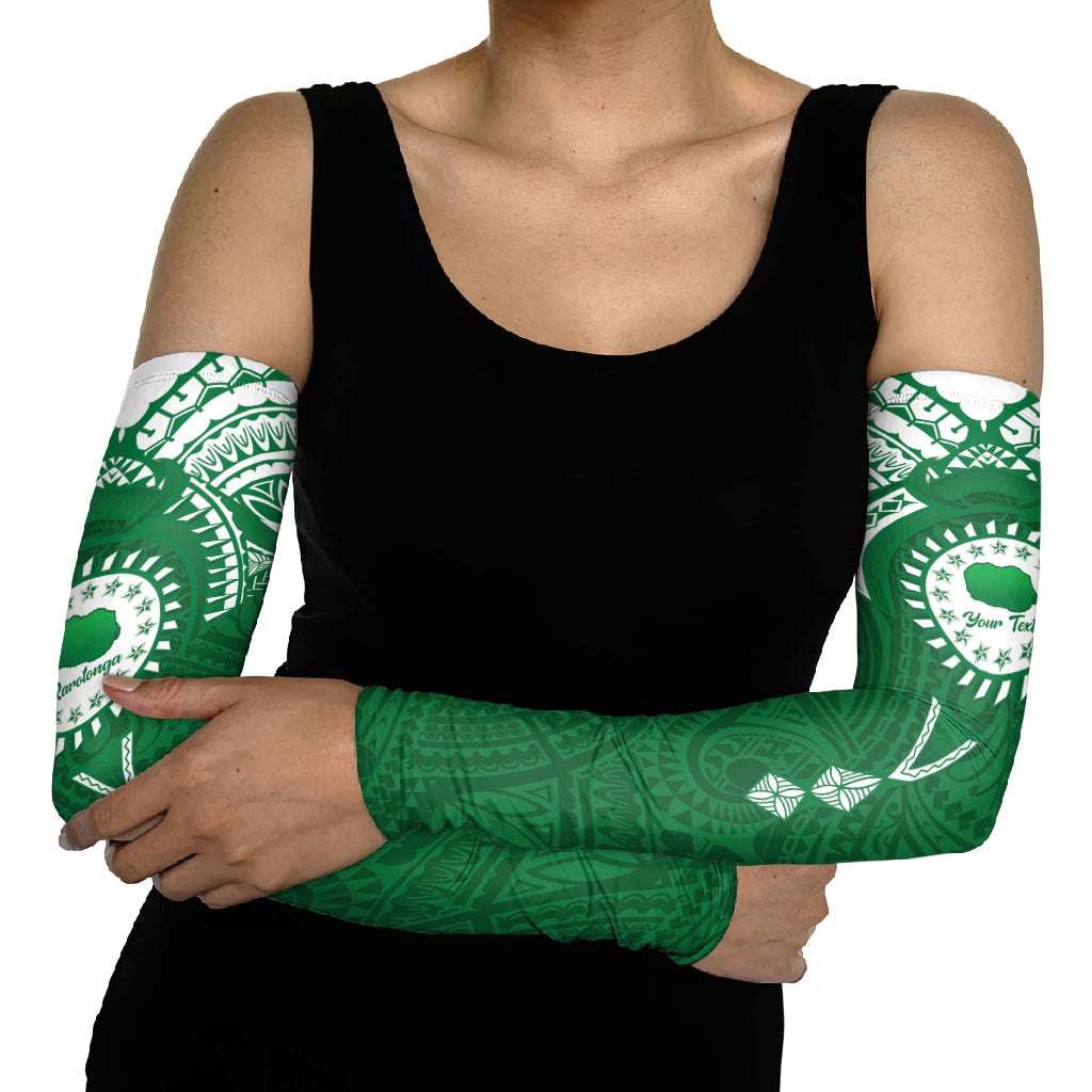 Personalised Cook Islands Rarotonga Arm Sleeves Map With Kuki Airani Manta Ray Tattoo LT14 - Polynesian Pride