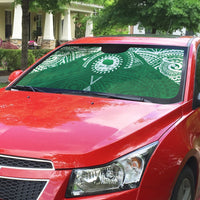 Personalised Cook Islands Rarotonga Auto Sun Shade Map With Kuki Airani Manta Ray Tattoo LT14 - Polynesian Pride