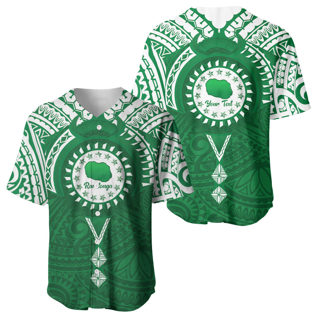 Personalised Cook Islands Rarotonga Baseball Jersey Map With Kuki Airani Manta Ray Tattoo LT14 - Polynesian Pride
