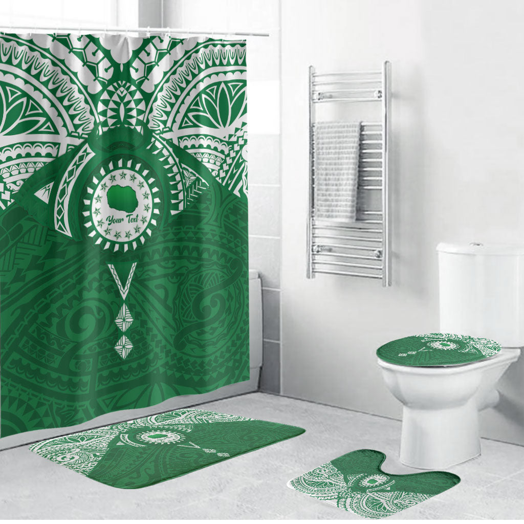 Personalised Cook Islands Rarotonga Bathroom Set Map With Kuki Airani Manta Ray Tattoo