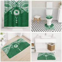 Personalised Cook Islands Rarotonga Bathroom Set Map With Kuki Airani Manta Ray Tattoo LT14 - Polynesian Pride