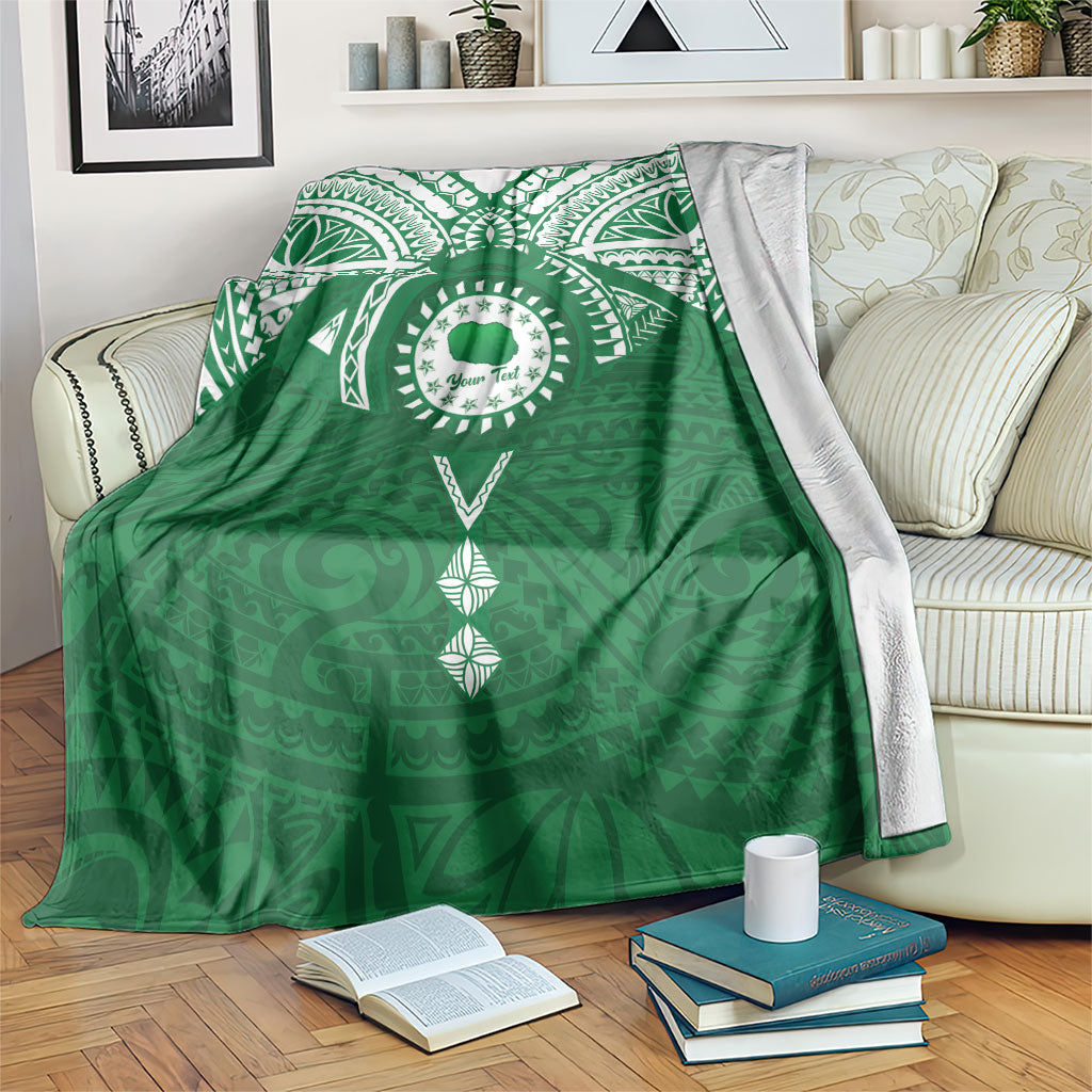 Personalised Cook Islands Rarotonga Blanket Map With Kuki Airani Manta Ray Tattoo