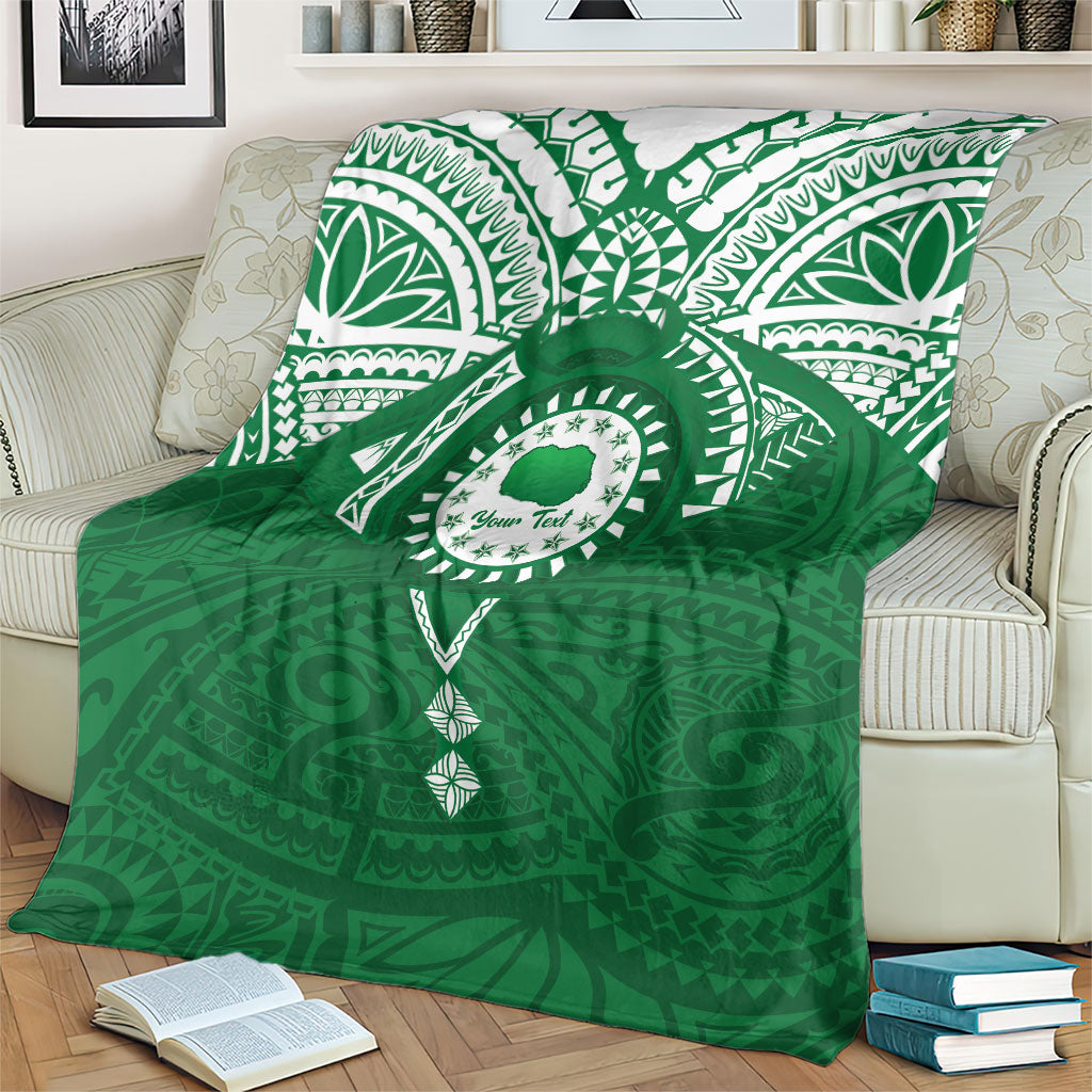 Personalised Cook Islands Rarotonga Blanket Map With Kuki Airani Manta Ray Tattoo LT14 - Polynesian Pride