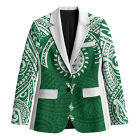 Personalised Cook Islands Rarotonga Blazer Map With Kuki Airani Manta Ray Tattoo LT14 Unisex Green - Polynesian Pride