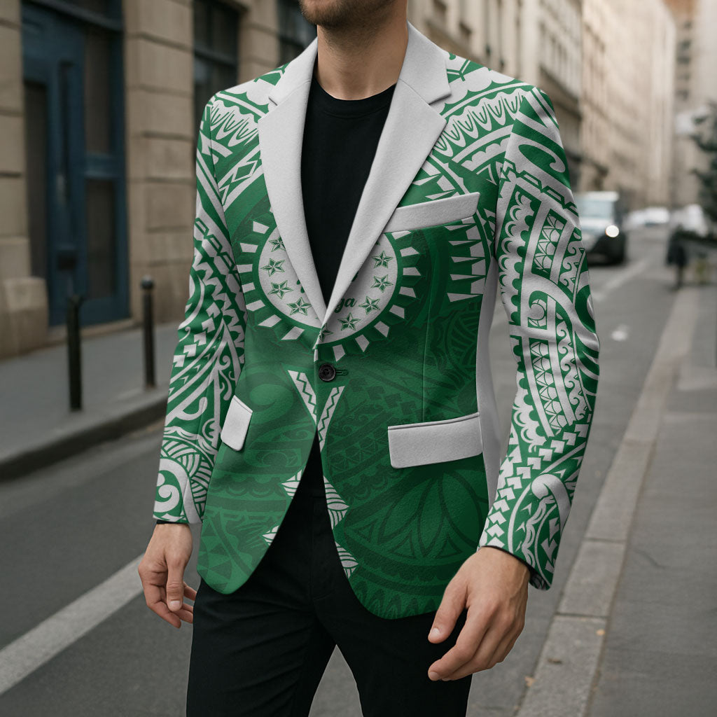 Personalised Cook Islands Rarotonga Blazer Map With Kuki Airani Manta Ray Tattoo LT14 - Polynesian Pride