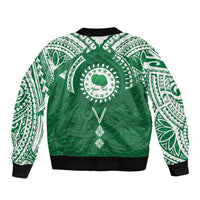 Personalised Cook Islands Rarotonga Bomber Jacket Map With Kuki Airani Manta Ray Tattoo