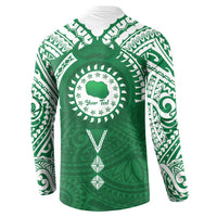 Personalised Cook Islands Rarotonga Button Sweatshirt Map With Kuki Airani Manta Ray Tattoo LT14 - Polynesian Pride