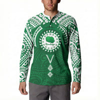 Personalised Cook Islands Rarotonga Button Sweatshirt Map With Kuki Airani Manta Ray Tattoo LT14 - Polynesian Pride