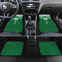 Personalised Cook Islands Rarotonga Car Mats Map With Kuki Airani Manta Ray Tattoo LT14 Set 4pcs Green - Polynesian Pride