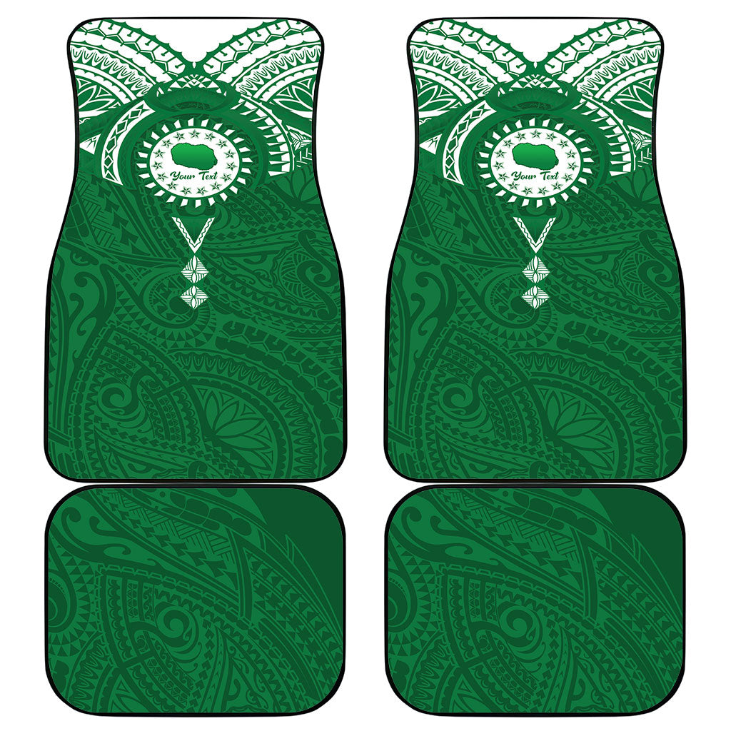 Personalised Cook Islands Rarotonga Car Mats Map With Kuki Airani Manta Ray Tattoo LT14 - Polynesian Pride
