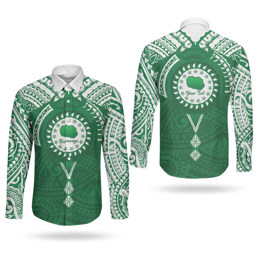 Personalised Cook Islands Rarotonga Couples Matching Short Sleeve Bodycon Dress and Long Sleeve Button Shirt Map With Kuki Airani Manta Ray Tattoo LT14 - Polynesian Pride