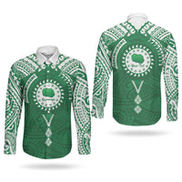 Personalised Cook Islands Rarotonga Couples Matching Short Sleeve Bodycon Dress and Long Sleeve Button Shirt Map With Kuki Airani Manta Ray Tattoo LT14 - Polynesian Pride