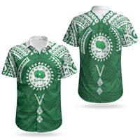 Personalised Cook Islands Rarotonga Couples Matching Tank Maxi Dress and Hawaiian Shirt Map With Kuki Airani Manta Ray Tattoo LT14 - Polynesian Pride