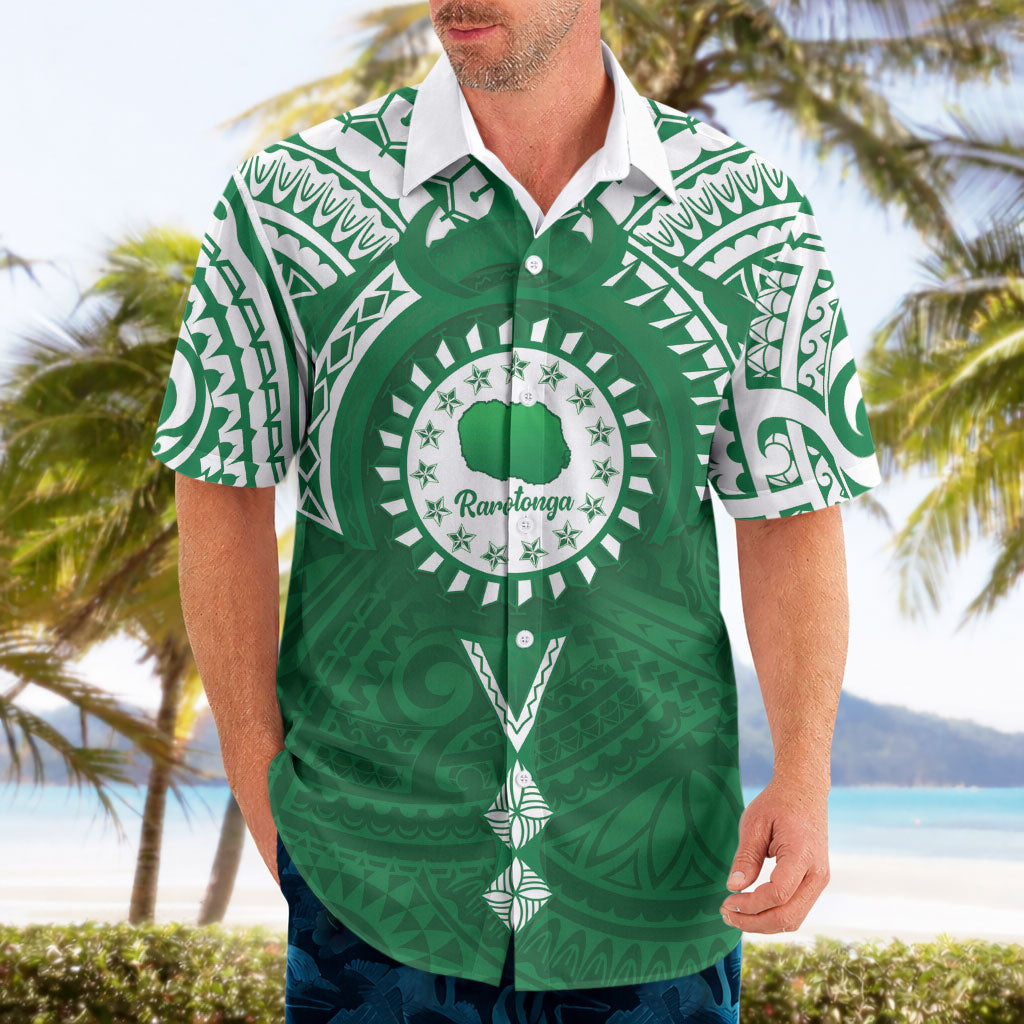 Personalised Cook Islands Rarotonga Hawaiian Shirt Map With Kuki Airani Manta Ray Tattoo LT14 - Polynesian Pride