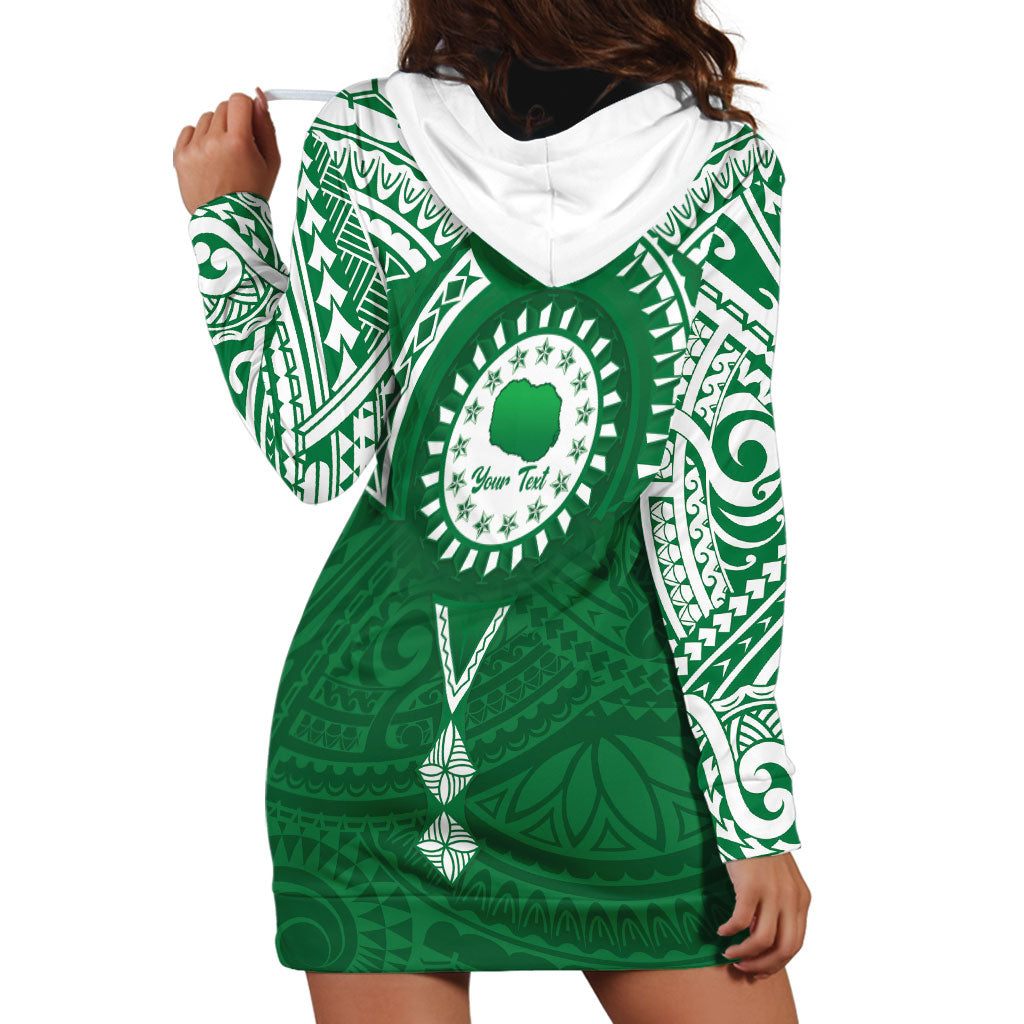 Personalised Cook Islands Rarotonga Hoodie Dress Map With Kuki Airani Manta Ray Tattoo LT14 - Polynesian Pride