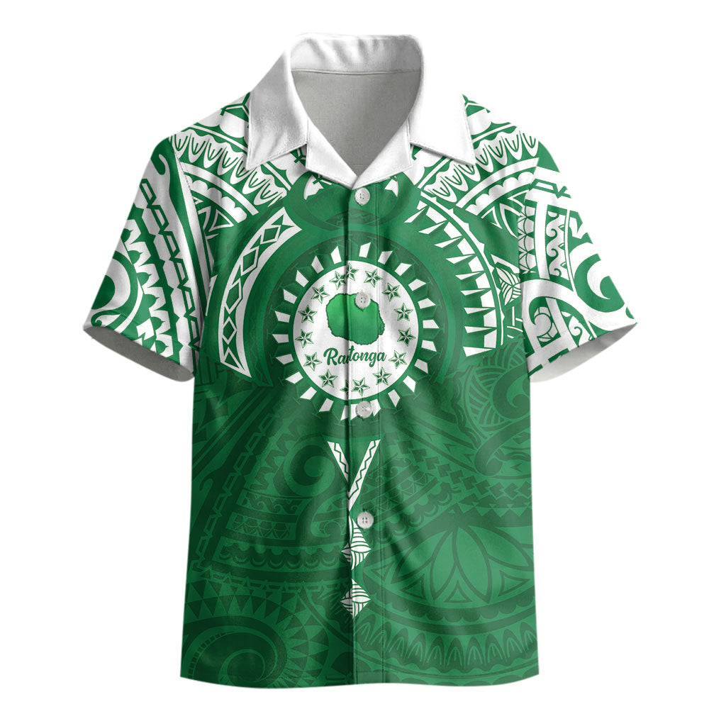 Personalised Cook Islands Rarotonga Kid Hawaiian Shirt Map With Kuki Airani Manta Ray Tattoo LT14 - Polynesian Pride