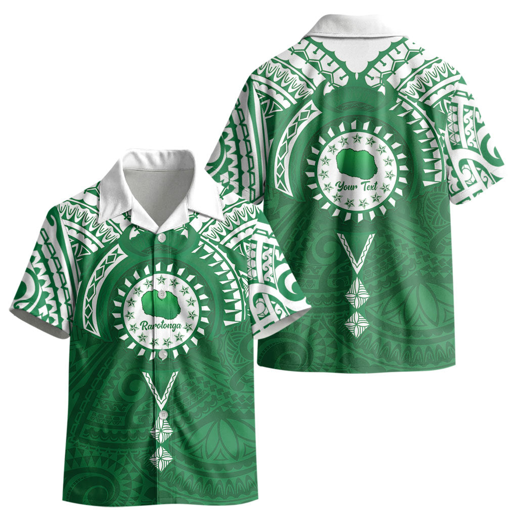 Personalised Cook Islands Rarotonga Kid Hawaiian Shirt Map With Kuki Airani Manta Ray Tattoo LT14 - Polynesian Pride